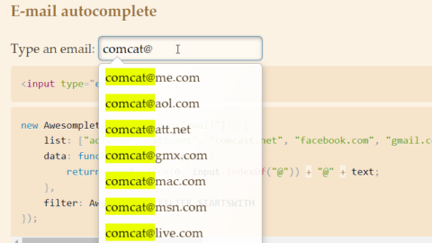 Advanced Feature-rich Autocomplete JavaScript Library – awesomplete